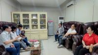 Pengurus Daerah FSP PPMI SPSI Sulut dan PC FSP PPMI SPSI Kota Manado saat menemui Kadis Ketenagakerjaan Kota Manado, Fadly Kasim, SH didampingi Kabid Hubungan Industrial Disnaker Kota Manado, Muhammad Jabir Awal