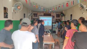 Suasana Nobar Gelaran KSPSI AGN di Warkop Plaza Manado