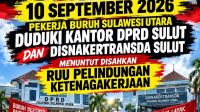 Dewan Pimpinan Daerah Konfederasi Serikat Pekerja Seluruh Indonesia (DPD KSPSI) Sulawesi Utara melalui Sekretaris DPD KSPSI AGN Sulut, Aswin Lumintang, S.Sos menyatakan kesiapan mendukung demo agar disahkannya UU Pelindungan Ketenagakerjaan sesuai usulan Koalisi Besar Perjuangan Buruh Indonesia (KBPBI).
