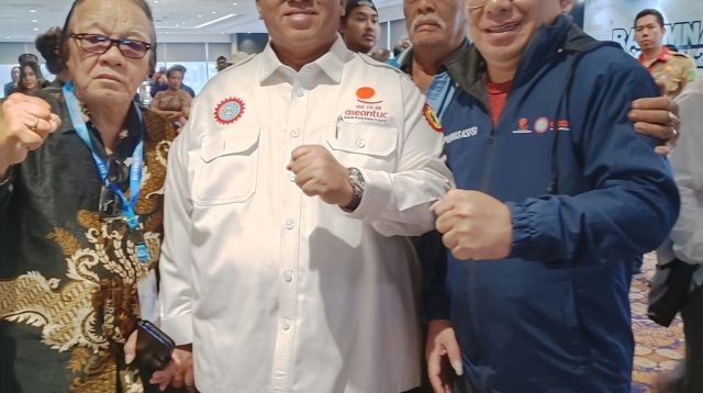 Presiden KSPSI, Andi Gani Nena Wea dan Sekretaris DPD KSPSI AGN Sulut, Aswin Lumintang