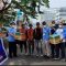DPD KSPSI Sulut bersama PD FSP PPMI SPSI Sulut saat pembagian masker dan kebutuhan pokok ke pekerja
