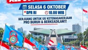 Koalisi Besar Perjuangan Buruh Indonesia (KBPBI) berencana menggelar aksi unjuk rasa besar-besaran pada 6 Oktober 2026.